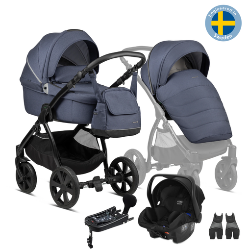 Noordi Fjordi 4in1 Jeans Blue (816)+ Axkid Modukid Infant i-Size autokėdutė ir Isofix bazė