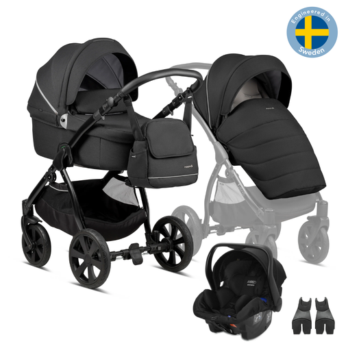 Noordi Fjordi 3in1 Black (815) + Axkid Modukid Infant i-Size autokėdutė