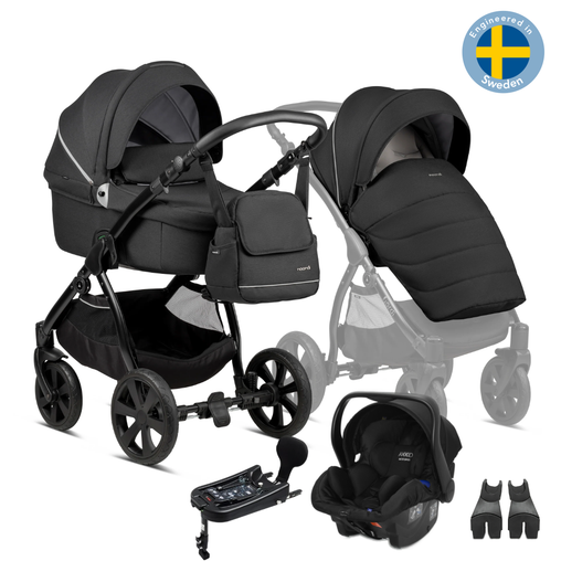 Noordi Fjordi 4in1 Black (815)+ Axkid Modukid Infant i-Size autokėdutė ir Isofix bazė