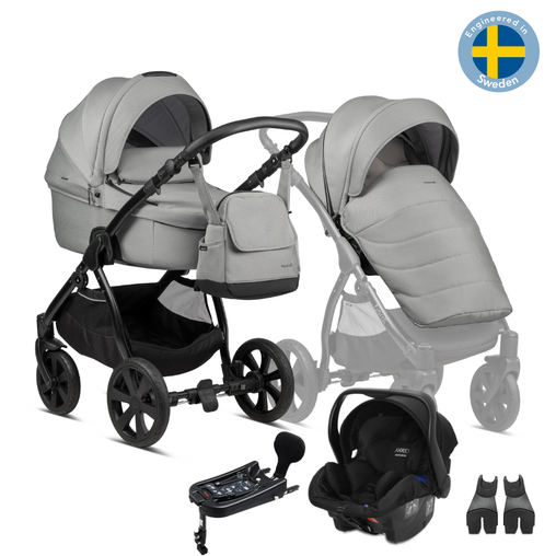 Noordi Fjordi 4in1 Grey (814)+ Axkid Modukid Infant i-Size autokėdutė ir Isofix bazė