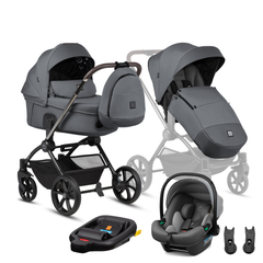 Tutis Gio+ universalus vežimėlis 4in1 (133) + Tutis Elo Lux i-Size autokėdutė ir Isofix bazė