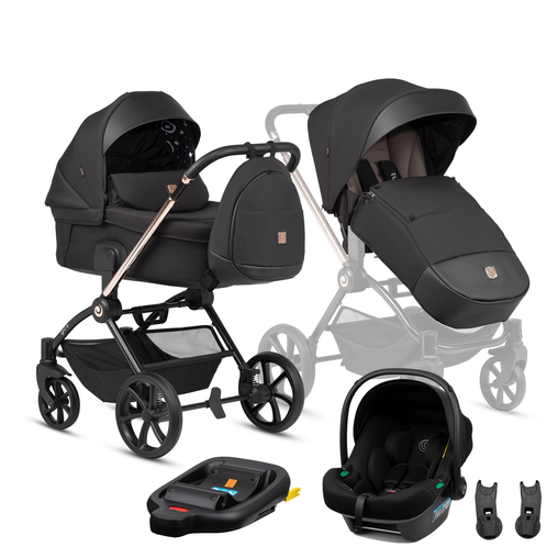 Tutis Gio+ universalus vežimėlis 4in1 (135) + Tutis Elo Lux i-Size autokėdutė ir Isofix bazė