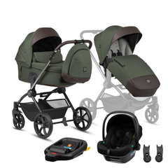 Tutis Gio+ universalus vežimėlis 4in1 (176) + Tutis Elo Lux i-Size autokėdutė ir Isofix bazė