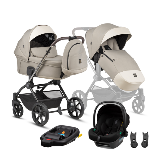 Tutis Gio+ universalus vežimėlis 4in1 (180) + Tutis Elo Lux i-Size autokėdutė ir Isofix bazė