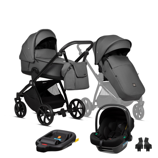 Tutis Mio Plus Thermo universalus vežimėlis 4in1 (241) + Tutis Elo Lux i-Size autokėdutė ir Isofix bazė