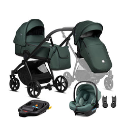 Tutis Mio3+ Thermo universalus vežimėlis 4in1 (240) + Tutis Elo Lux i-Size autokėdutė ir Isofix bazė